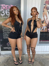 Load image into Gallery viewer, Black Danger Romper